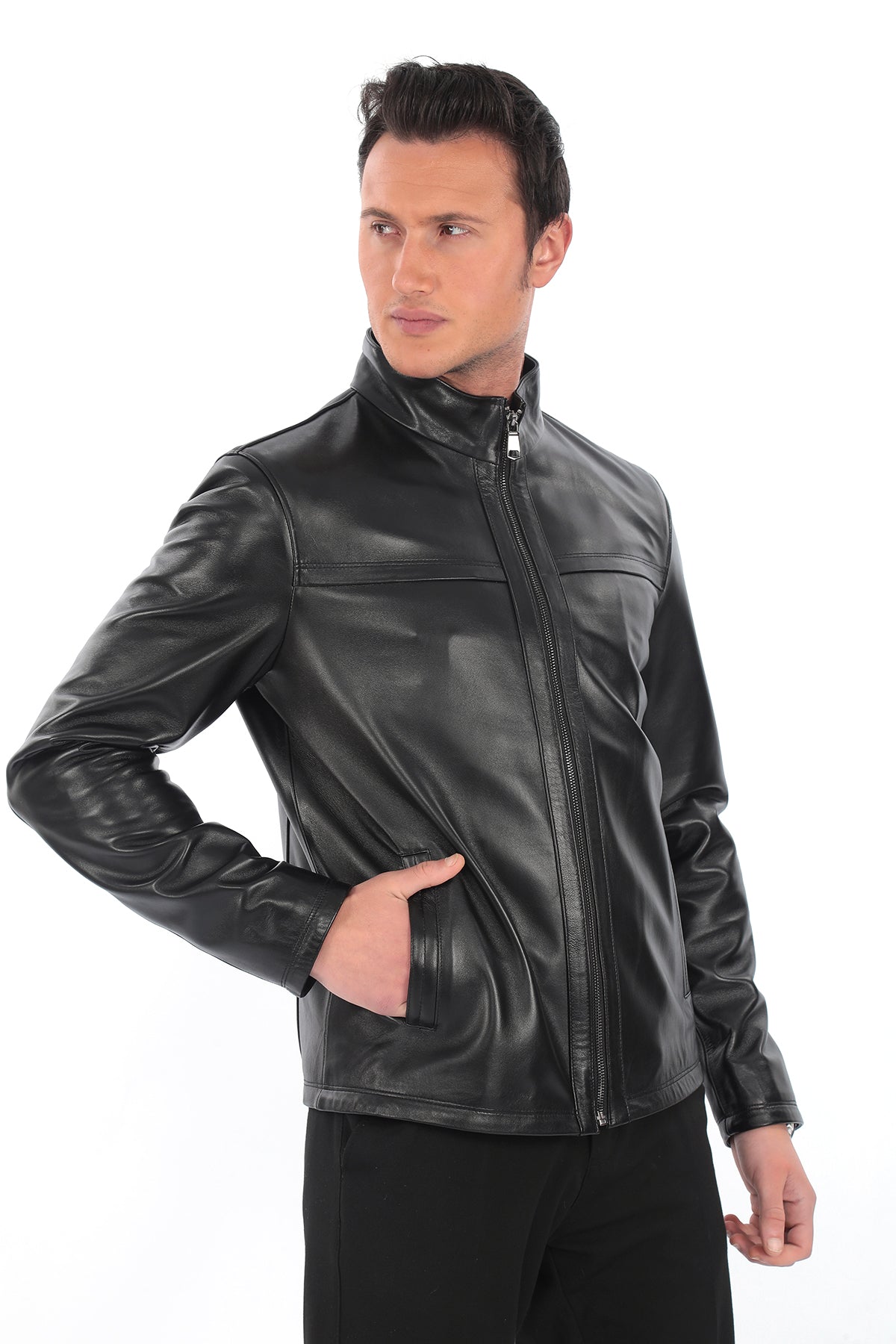 CORVIN Black Genuine Leather Jacket Black