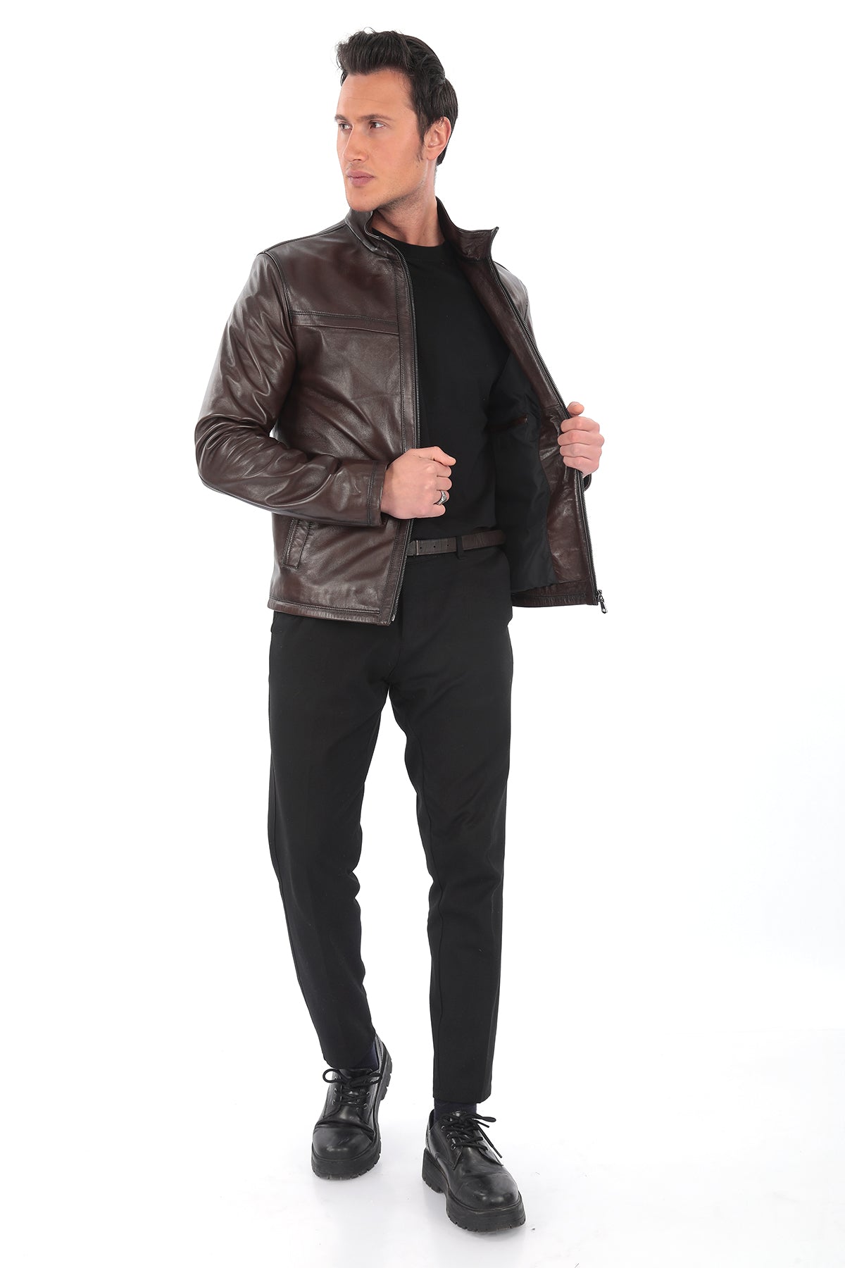 CORVIN Brown Genuine Leather Jacket