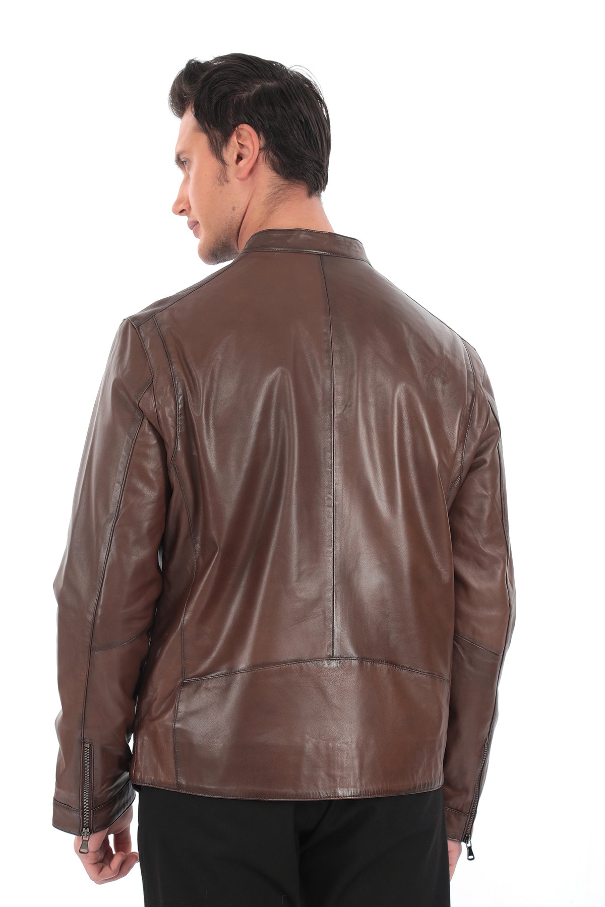 VANCE Brown Genuine Leather Jacket