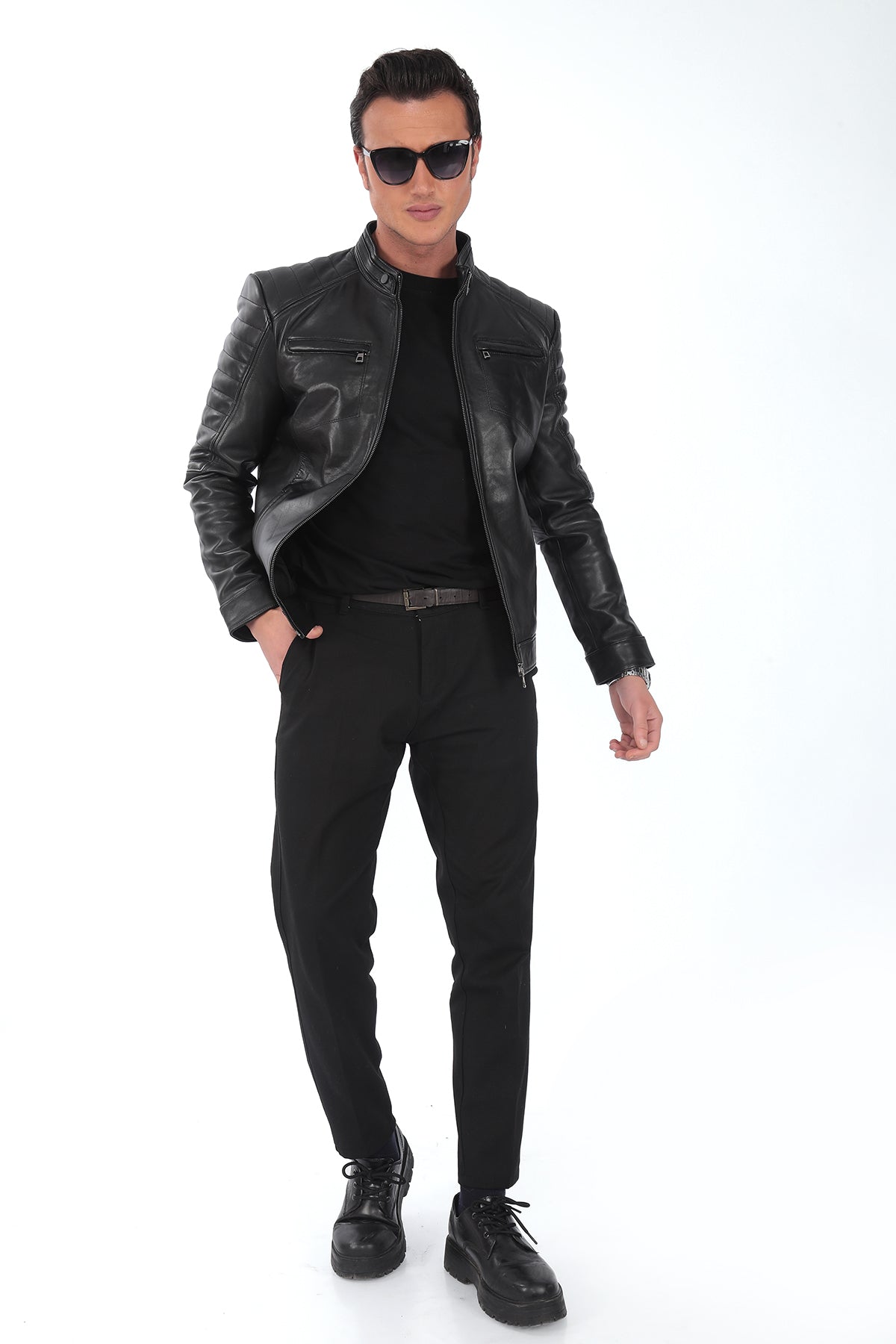 VEXOR Black Genuine Lambskin Leather Jacket