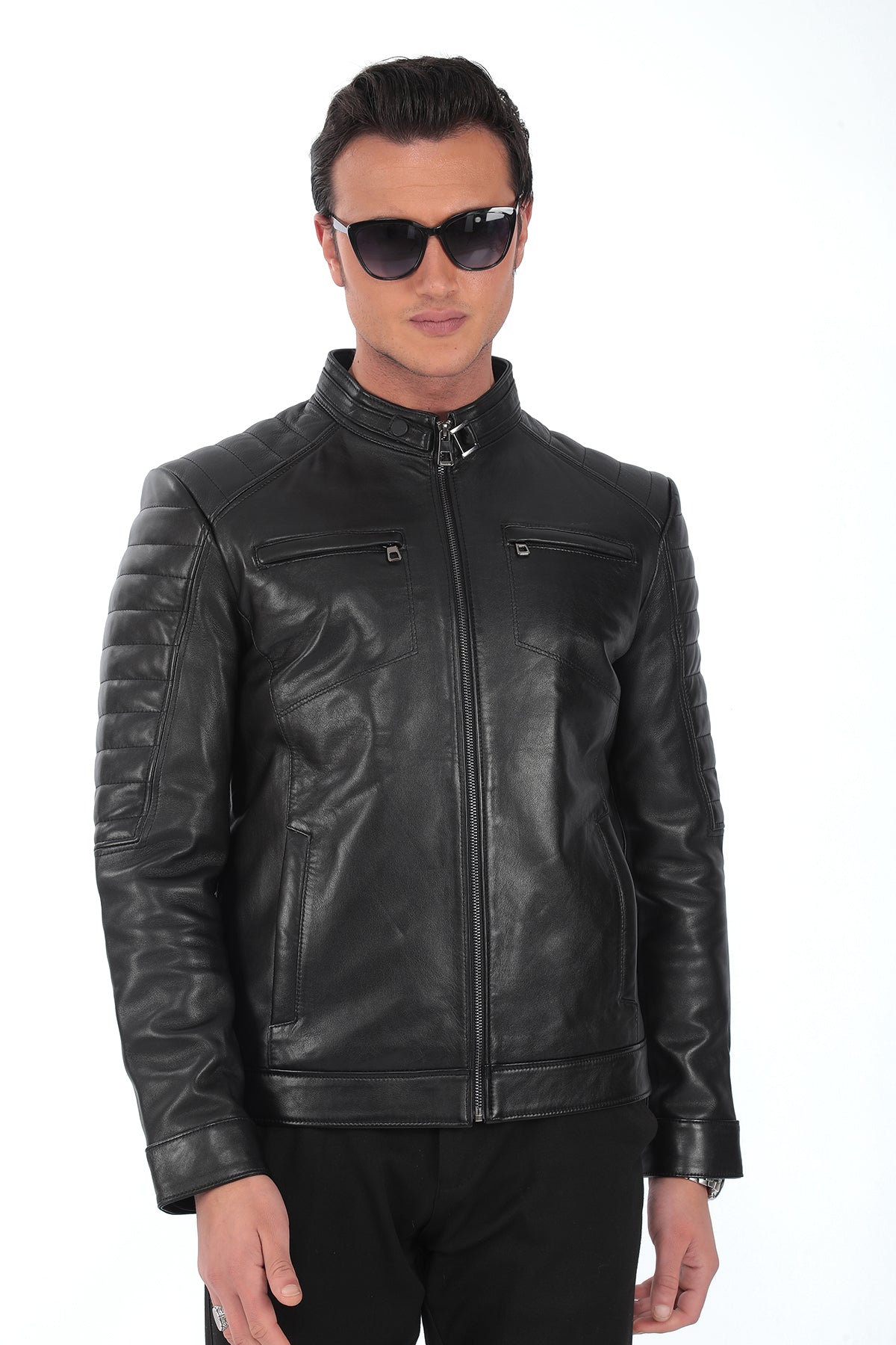 VEXOR Black Genuine Lambskin Leather Jacket
