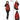 Chloe Genuine Leather Red Hooded Jacket with Knitwear Trim