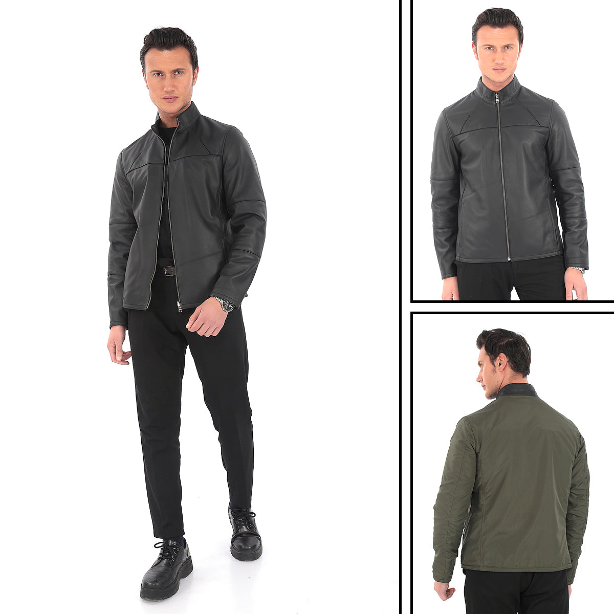 AERON Reversible Black & Khaki Jacket