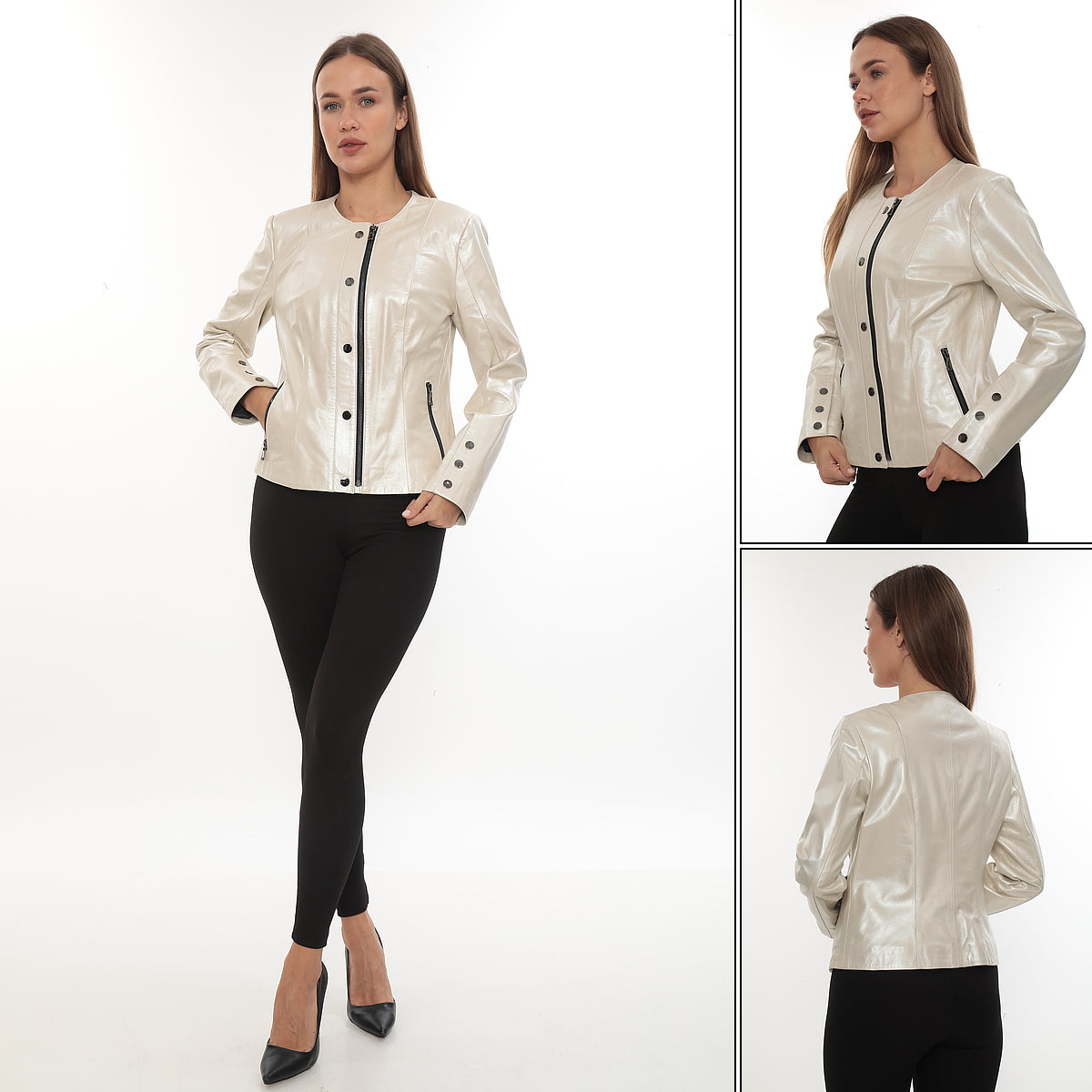 VELISSA PEARLY WHITE – Minimalist Genuine Leather Jacket