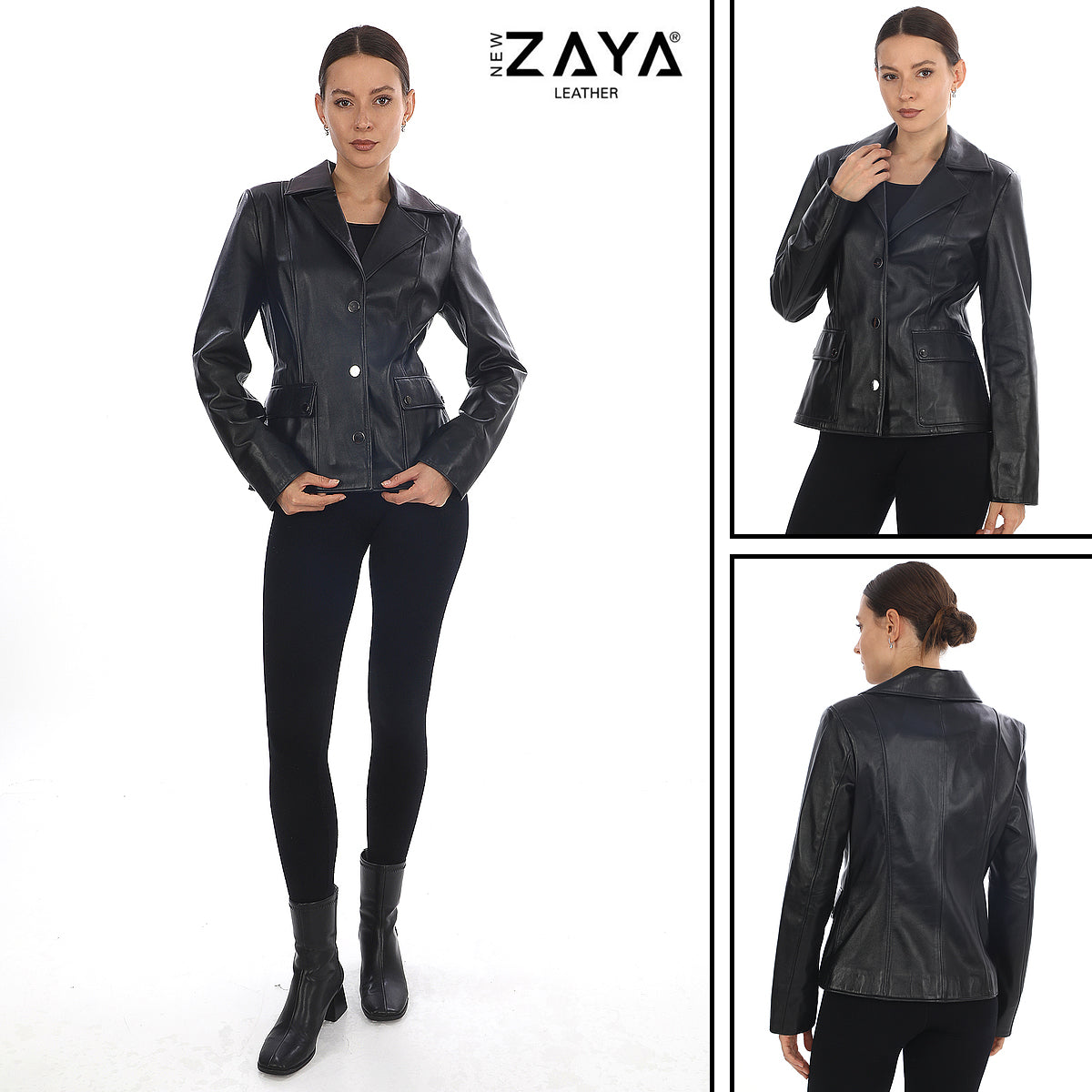 VÉLMORA NOIR – Black Leather Blazer Jacket