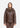 SIERRA HOODED BROWN GENUINE LEATHER PUFFER JACKET