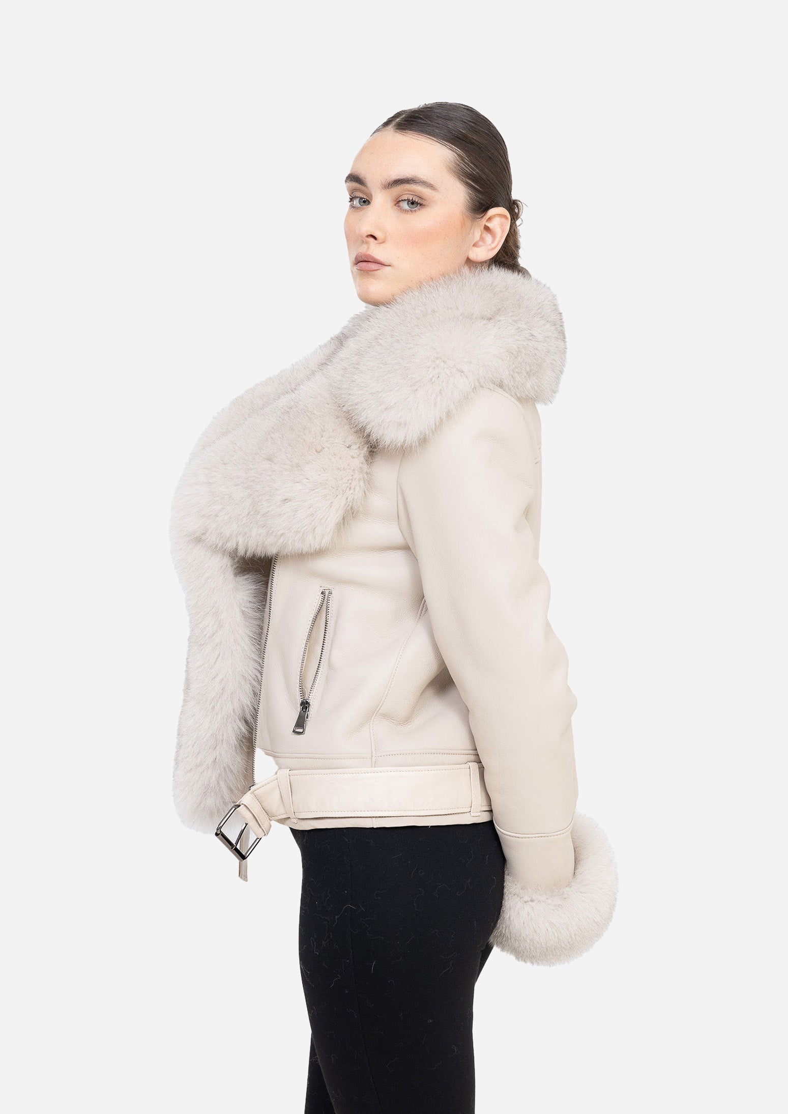 BILLA Ivory Shearling Jacket