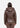 SIERRA HOODED BROWN GENUINE LEATHER PUFFER JACKET