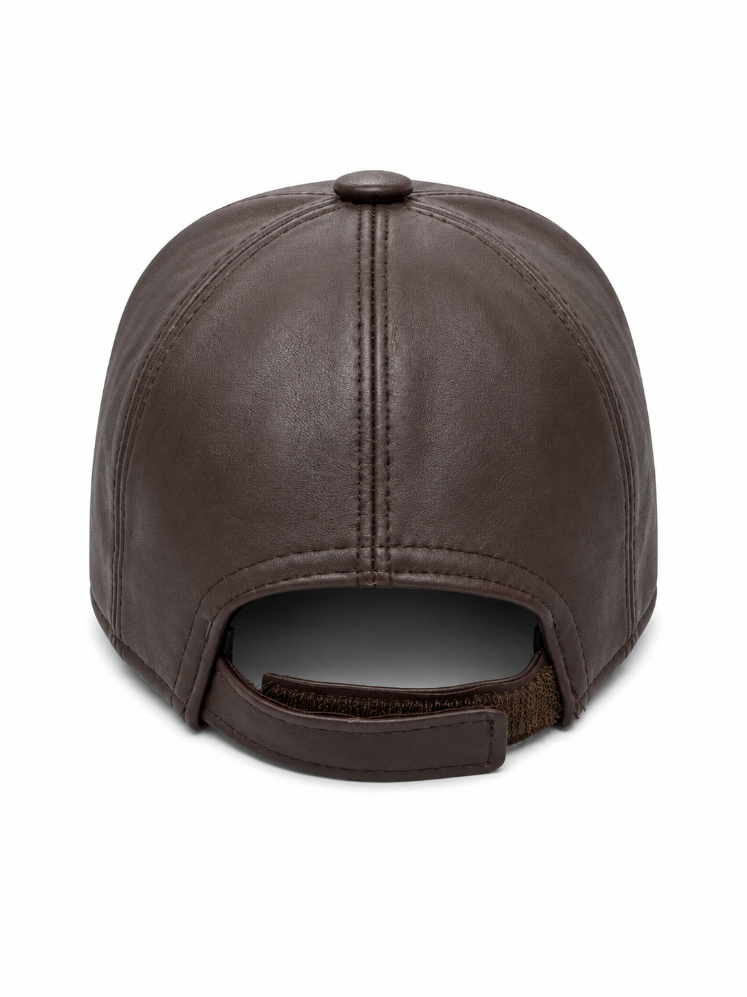 Dark Brown Genuine Leather Baseball Cap | Premium Adjustable Leather Hat