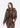 SIERRA HOODED BROWN GENUINE LEATHER PUFFER JACKET