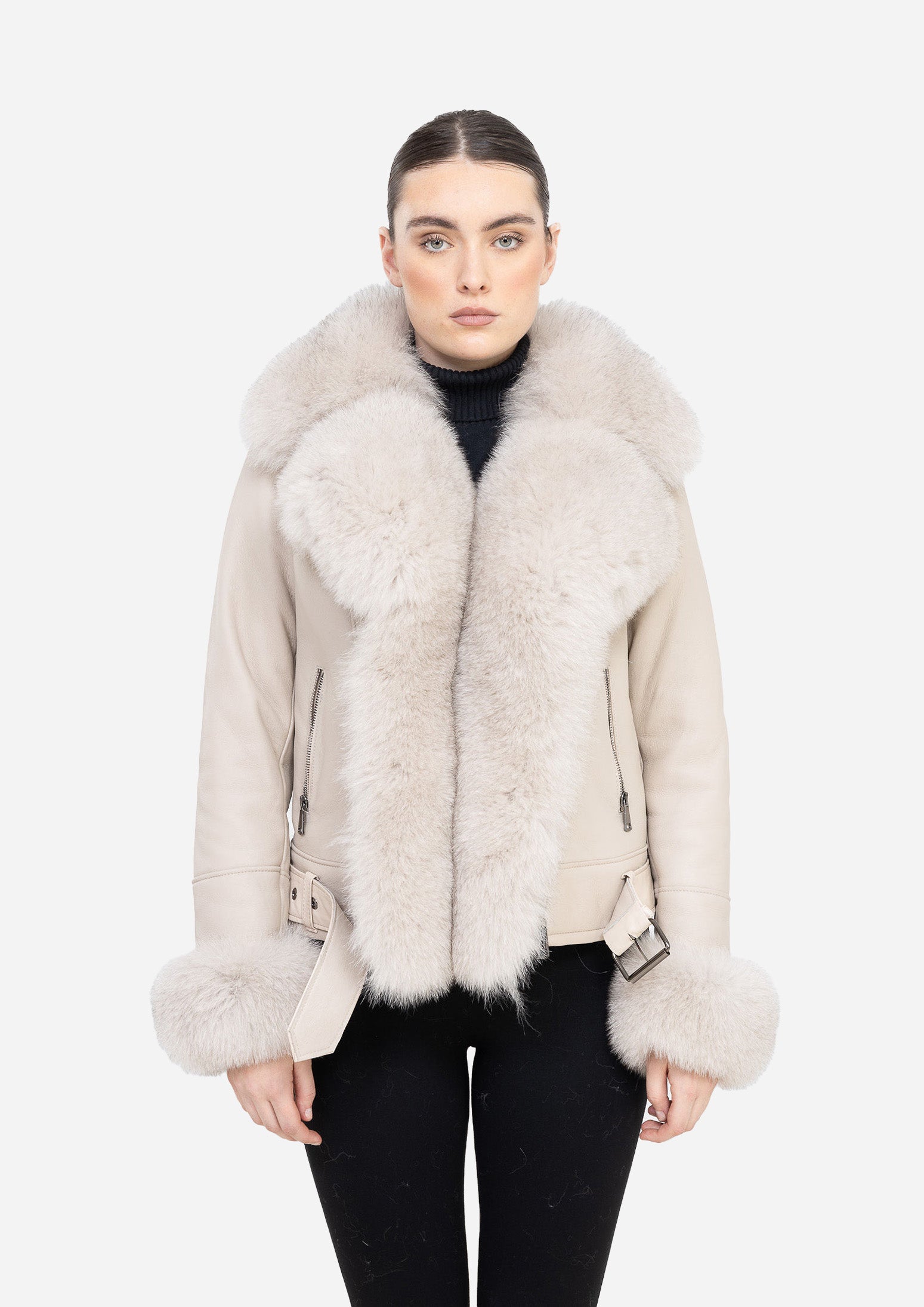 BILLA Ivory Shearling Jacket