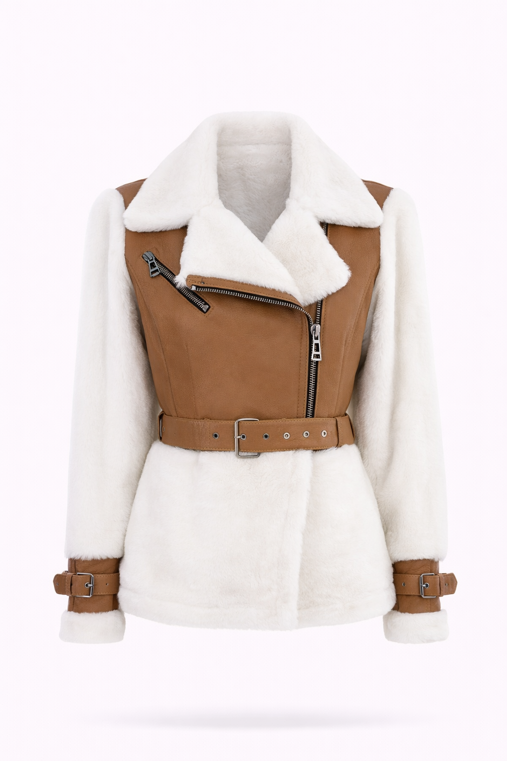 VAREL Genuine Shearling Leather with Belt