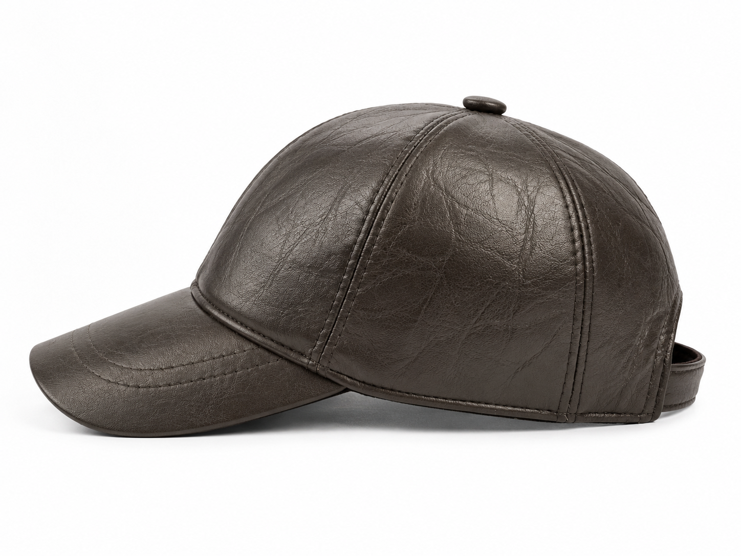 Bronze Genuine Leather Baseball Cap – Adjustable Unisex Leather Hat