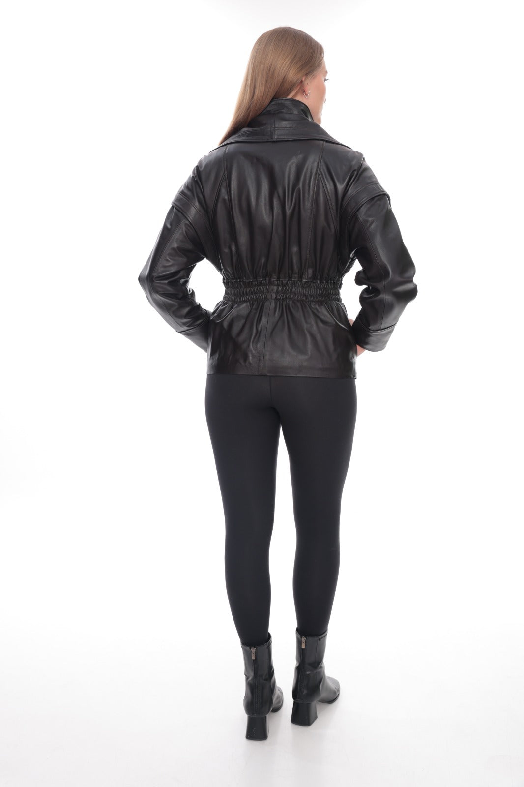 Zelvira Dark Brown Leather  Jacket