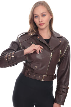 MIREA Brown Leather Jacket