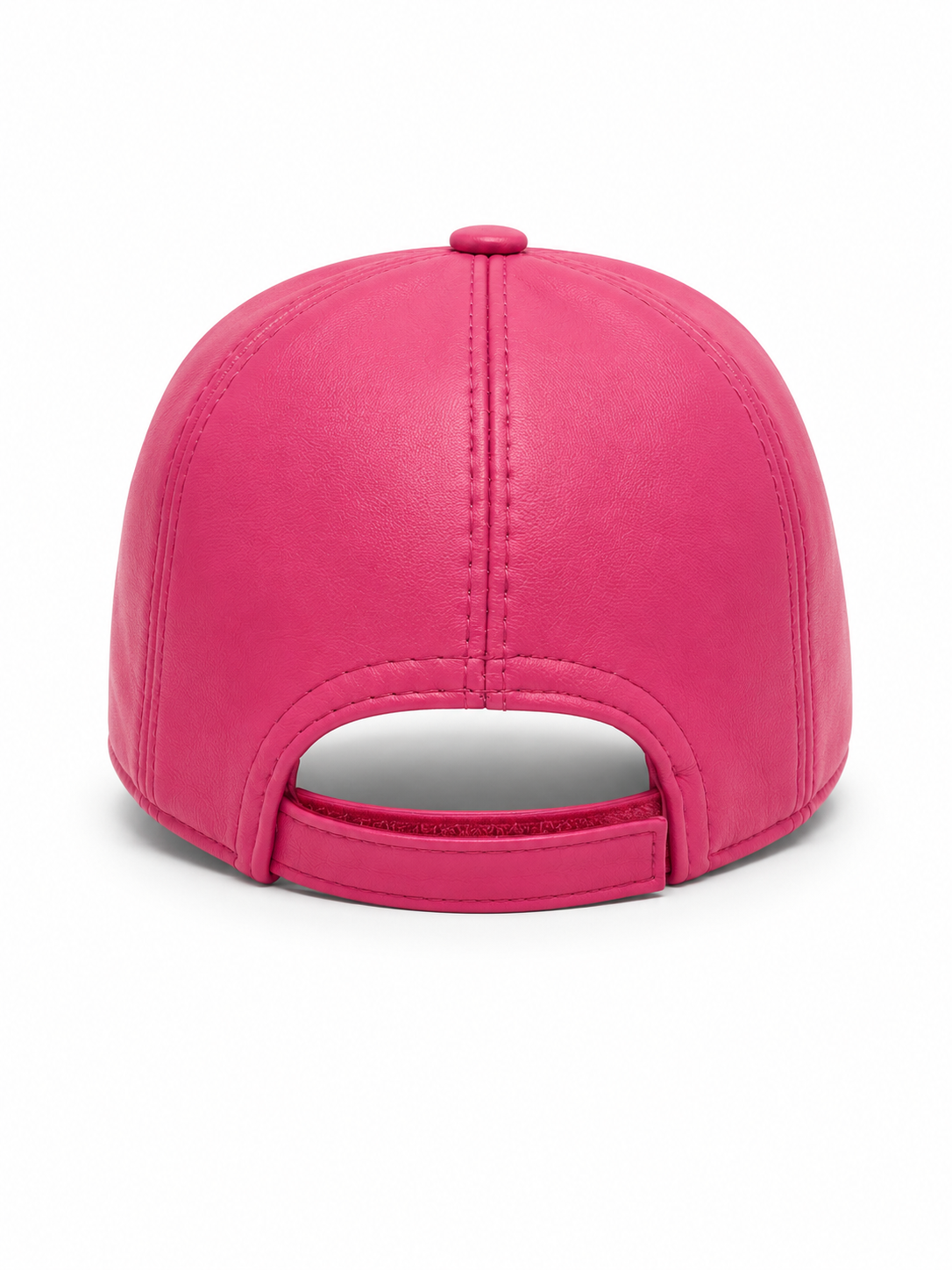 Genuine Leather Baseball Cap in Hot Pink – Unisex Adjustable Leather Hat