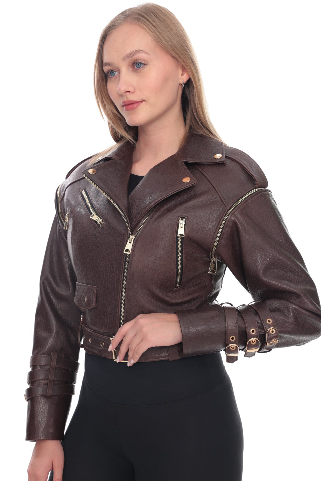 MIREA Brown Leather Jacket