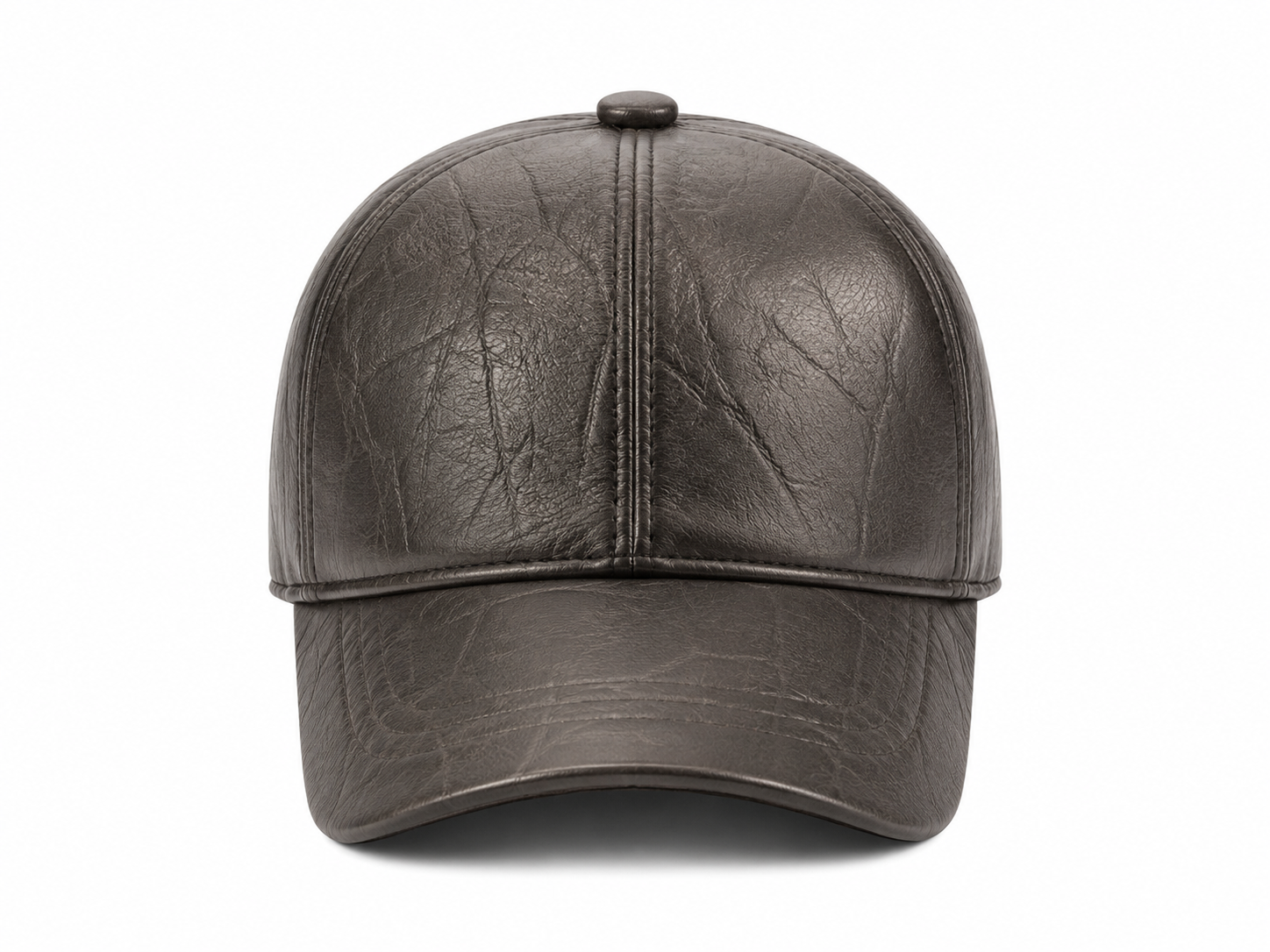 Bronze Genuine Leather Baseball Cap – Adjustable Unisex Leather Hat