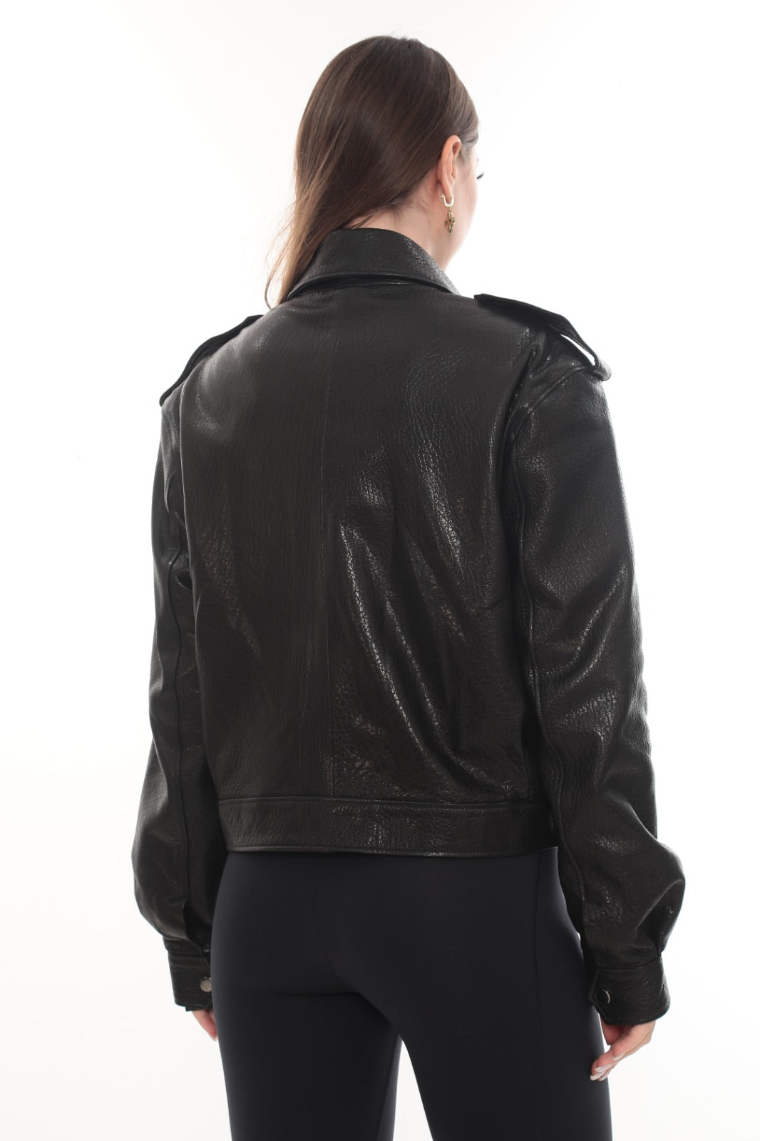 NOREVA Black Genuine Leather Utility Jacket