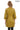 Calyra Genuine Lambskin Oil Green Leather Trench with Ruched Collar and Sculpted Waist