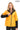 Chloe Genuine Leather Yellow Hooded Jacket with Knitwear Trim