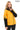 Chloe Genuine Leather Yellow Hooded Jacket with Knitwear Trim