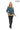 LYRA BLUE GENUINE LEATHER HOUNDSTOOTH COMBINED HOODED JACKET