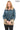 LYRA BLUE GENUINE LEATHER HOUNDSTOOTH COMBINED HOODED JACKET