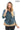 LYRA BLUE GENUINE LEATHER HOUNDSTOOTH COMBINED HOODED JACKET