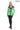Venza Genuine Lambskin Neon Green Hooded Leather Jacket with Contrast Asymmetric Stripes
