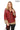LYRA BLUE GENUINE LEATHER HOUNDSTOOTH COMBINED HOODED JACKET Red