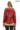 LYRA BLUE GENUINE LEATHER HOUNDSTOOTH COMBINED HOODED JACKET Red