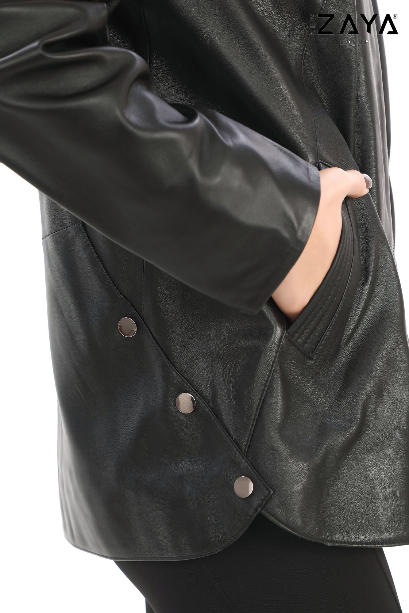 Serena Black Genuine Leather Jacket