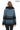 Aurevine Women’s Turquoise Genuine Leather Jacket with Knit Shawl Collar and Suede Contrast Panels