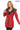 ALVEA RED Detachable Hood Genuine Lambskin Leather Coat with Double-Zip Closure