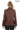 Hazel-Brown Stand Collar Genuine Leather Jacket