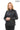 Hazel -Black Stand Collar Genuine Leather Jacket
