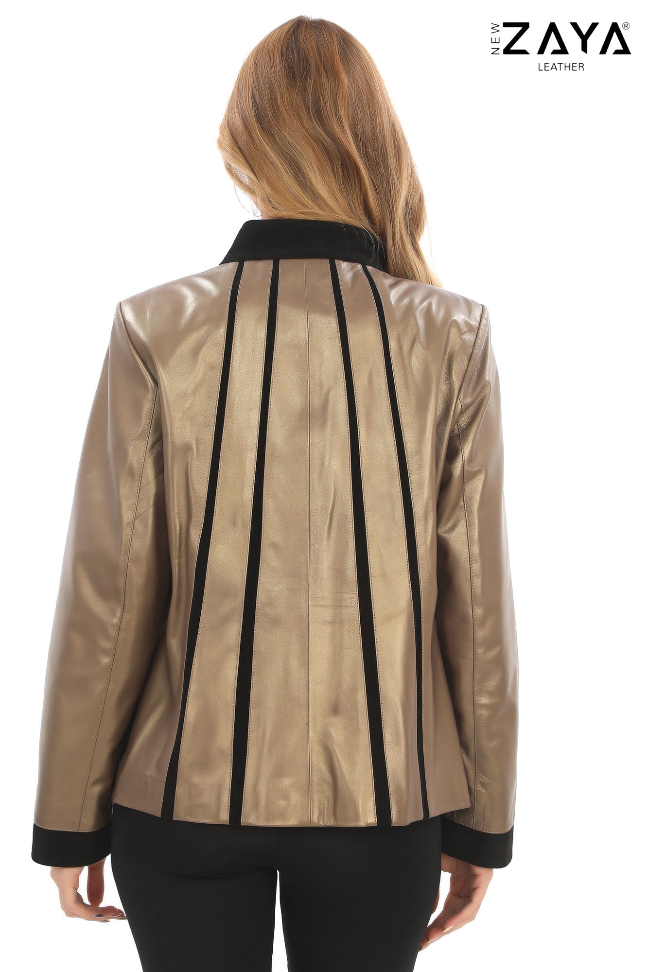 ATHENA ANTHRACITE GENUINE LEATHER & SUEDE PANELLED STATEMENT JACKET Bronze