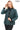 ATHENA ANTHRACITE GENUINE LEATHER & SUEDE PANELLED STATEMENT JACKET Petrol Blue