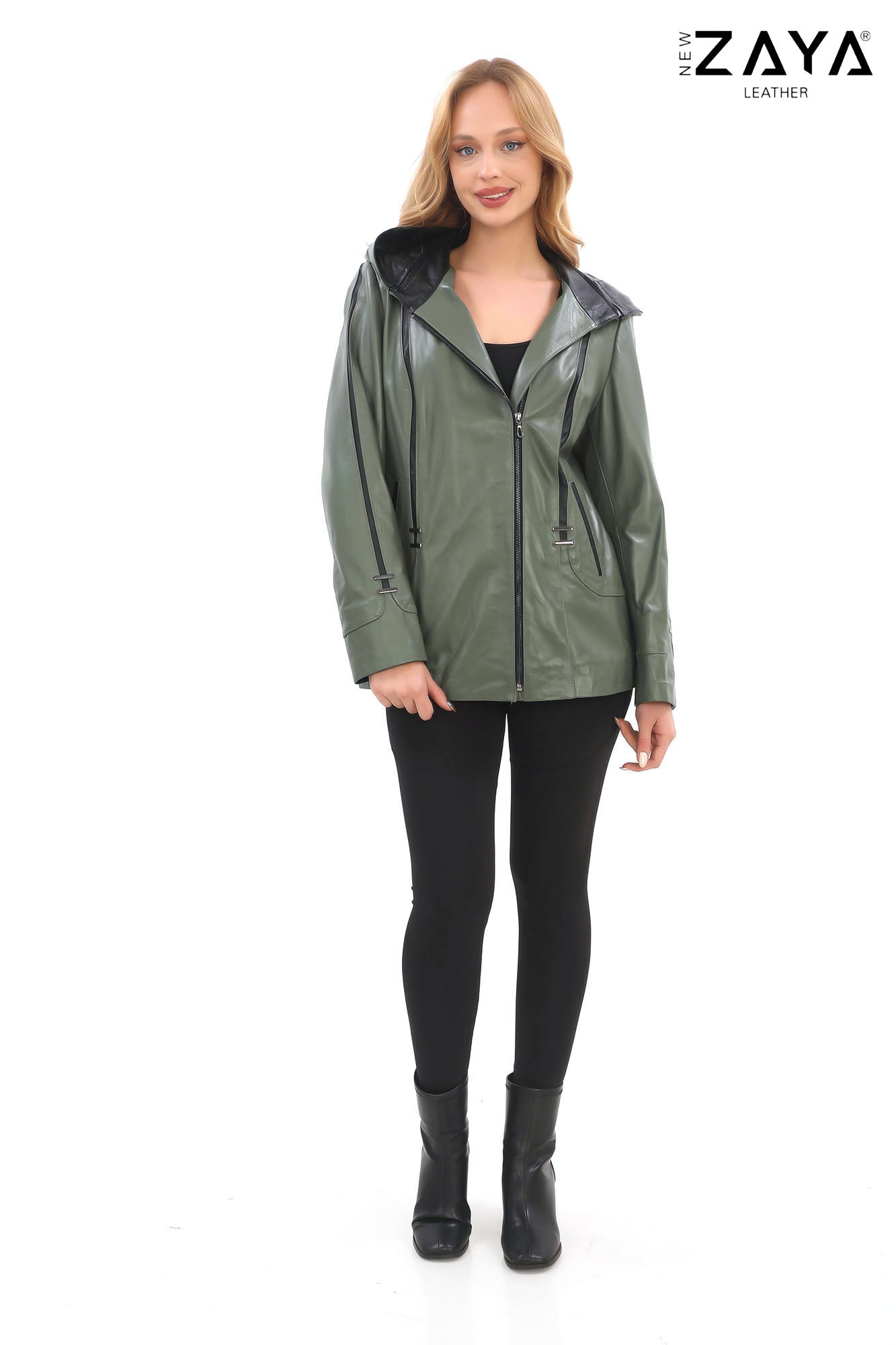 Taylor Khaki Genuine Lambskin Leather Jacket