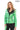 JAEEN Neon Green Genuine Lambskin Leather Jacket with Detachable Hood