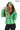 JAEEN Neon Green Genuine Lambskin Leather Jacket with Detachable Hood