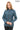 Treviso Genuine Lambskin Blue Leather Jacket with Metallic Side Bar Details