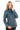 Treviso Genuine Lambskin Blue Leather Jacket with Metallic Side Bar Details