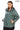 LUNA MINT GREEN HOODED GENUINE LEATHER PARKA JACKET