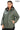 LUNA KHAKI HOODED GENUINE LEATHER PARKA JACKET