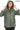 LUNA KHAKI HOODED GENUINE LEATHER PARKA JACKET