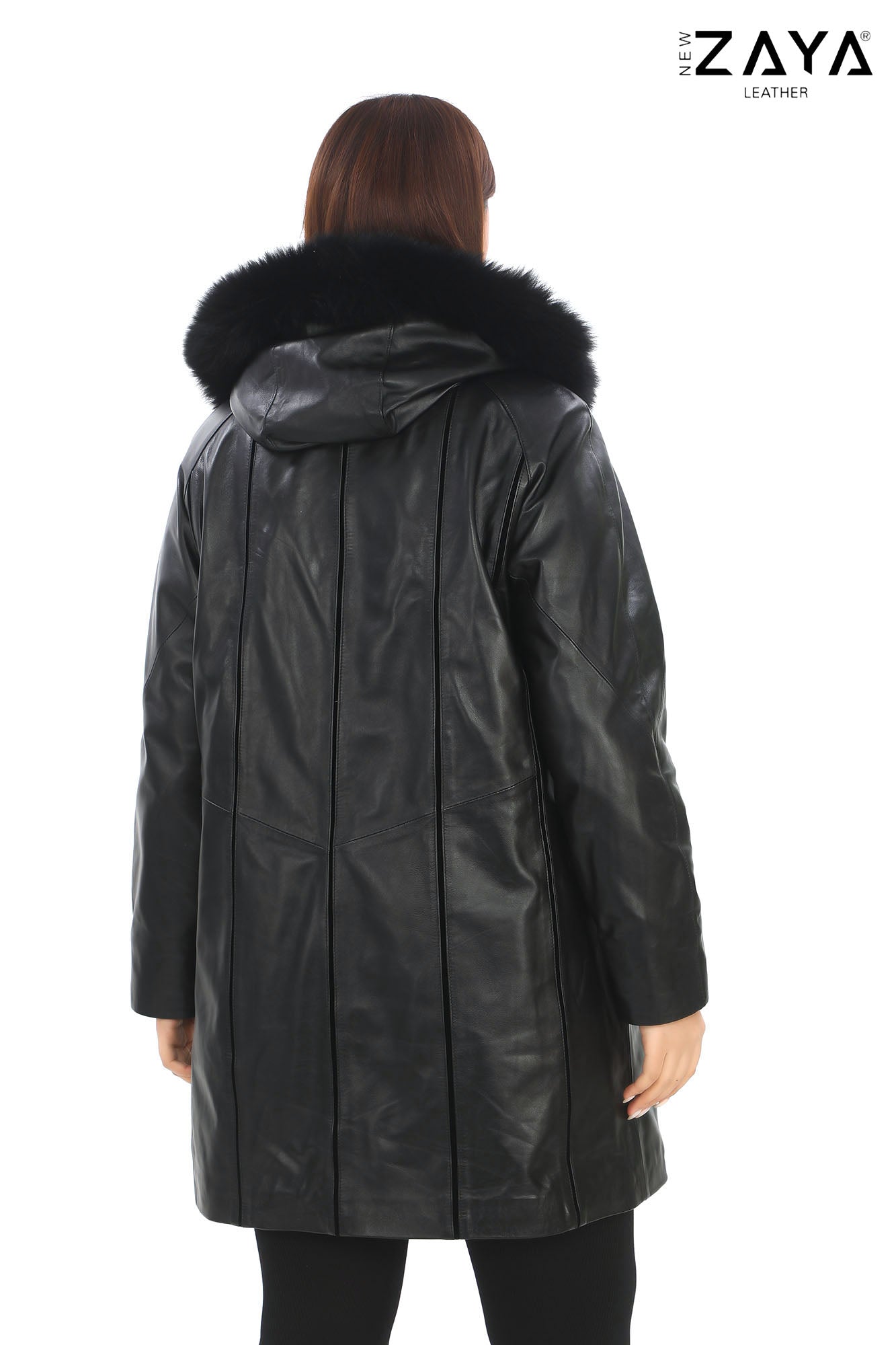 AURELIA NOIR – Fur Hooded Leather Trench