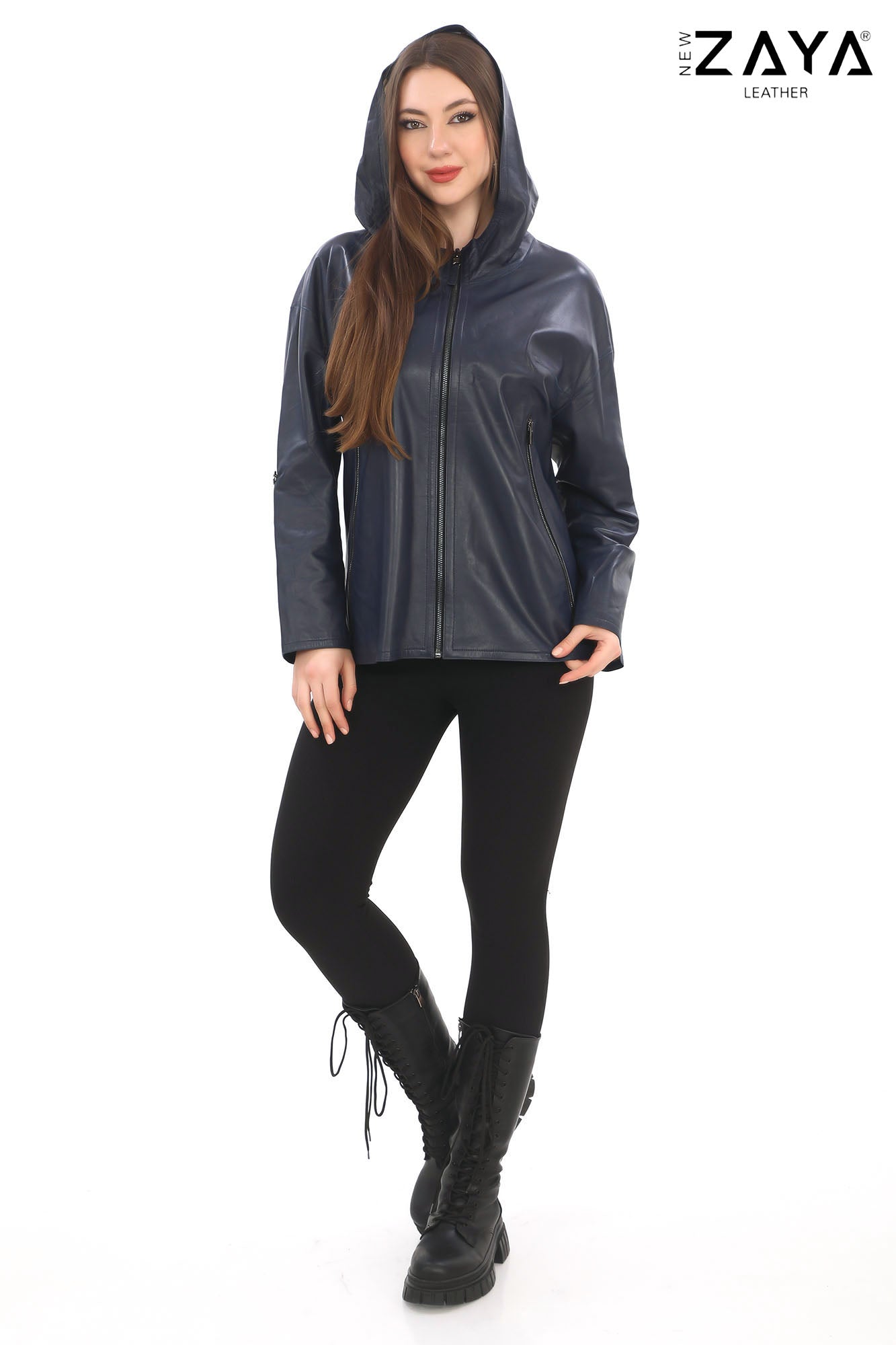 NAVY REVERSA – Reversible Navy Leather Jacket Navy Blue
