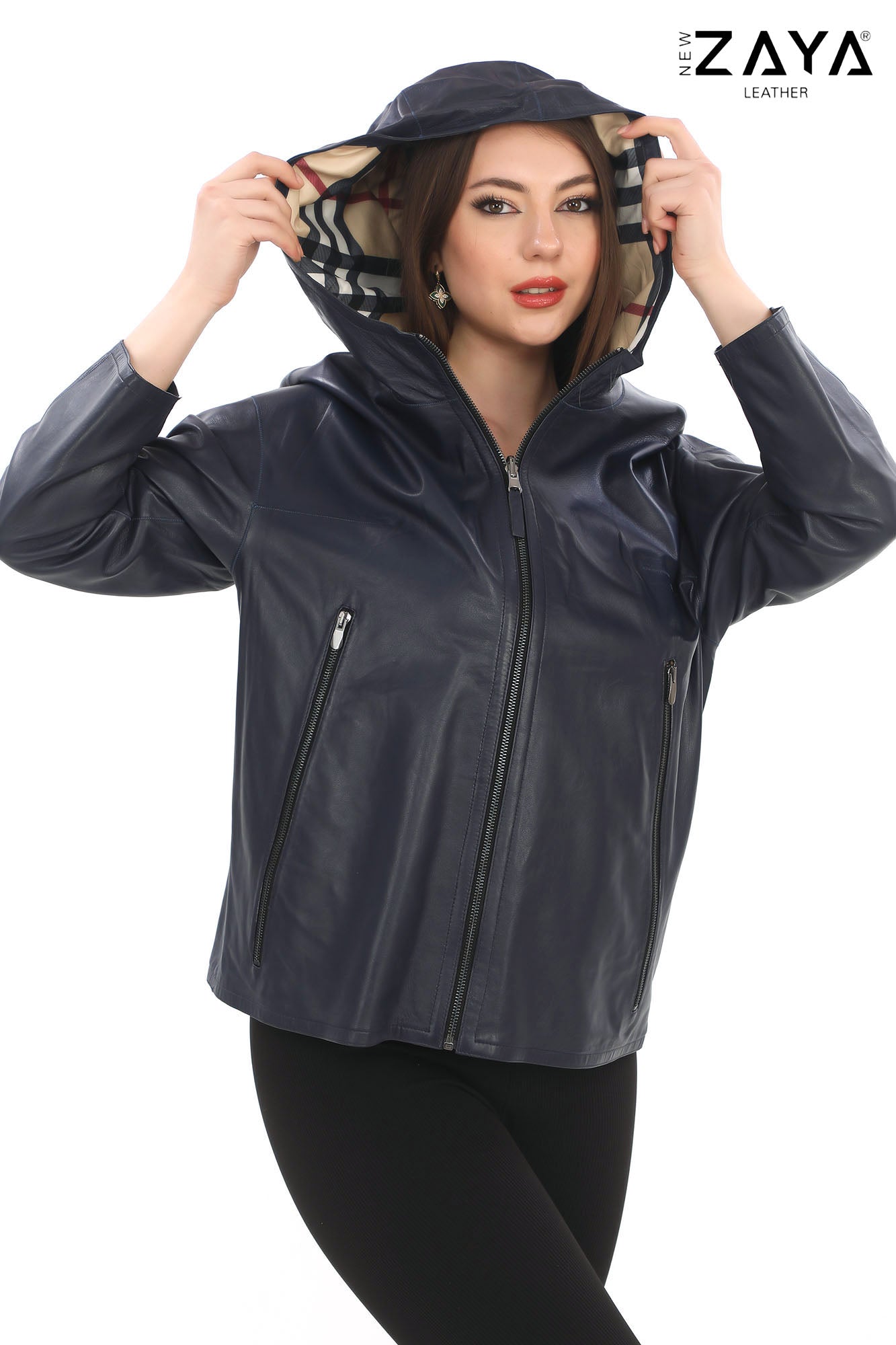 NAVY REVERSA – Reversible Navy Leather Jacket Navy Blue